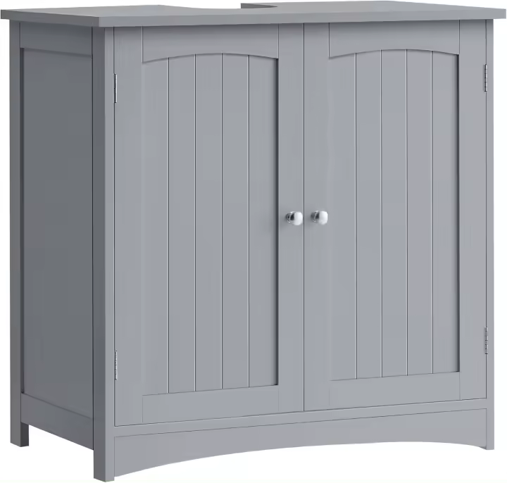 de Lavabo, Armario Debajo de Lavabo, Mueble de Baño, con 2 Puertas, Estante Ajustable, Amplio Espacio de Almacenamiento, Estilo Moderno, 40 x 70 x 70 cm, Blanco Nube BBC011W01 - 1
