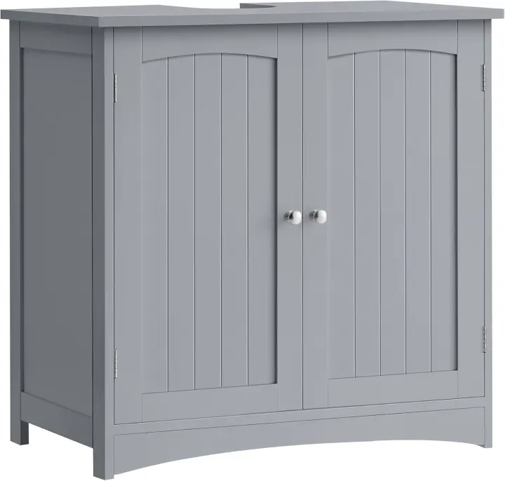 de Lavabo, Armario Debajo de Lavabo, Mueble de Baño, con 2 Puertas, Estante Ajustable, Amplio Espacio de Almacenamiento, Estilo Moderno, 40 x 70 x 70 cm, Blanco Nube BBC011W01 - 1