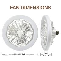 Ventilador de techo E27 con control remoto y 3 velocidades, base convertidora de iluminación de AC85-265V para dormitorio y sala de estar - details 7