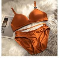 Copa triangular simple en V profunda, ropa interior sin costuras, sujetador para mujeres con pechos pequeños. - details 11