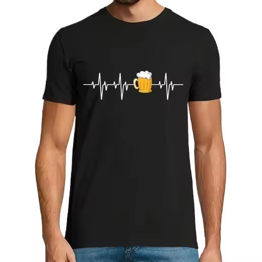 cerveza latido del corazón alcohol bebe Camisetas CERVEZA,Pack Regalo Camiseta Personalizada - 1