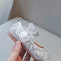 Zapatos de cuero para niñas, zapatos de vestir para niños, fiesta de boda, diamantes de imitación con pajarita de encaje, zapatos planos de princesa, Mary Janes dulce - details 16