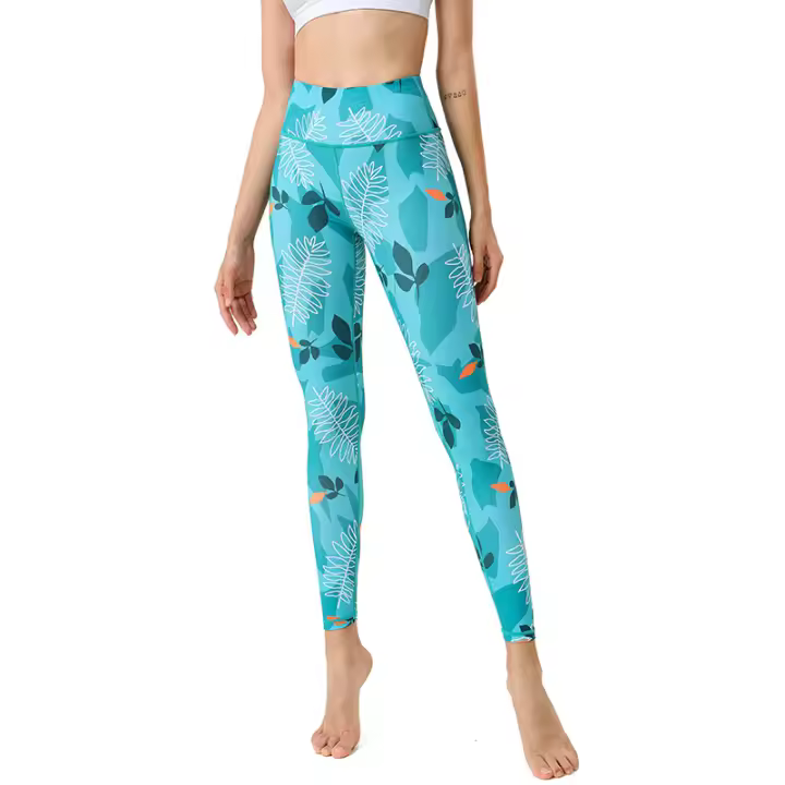 Nuevos pantalones de yoga para mujer, de secado rápido, con estampado de primavera que levanta la cadera. - 1