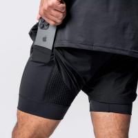 Pantalones Cortos de Nylon con Bolsillo Ideal para Entrenamiento Muscular y Correr 2 en 1 Deportiva - details 14