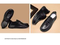 Zapatos Oxford formales cómodos con cordones de piel para hombre, para negocios, oficina, transpirables, redondos, de uso diario - details 9