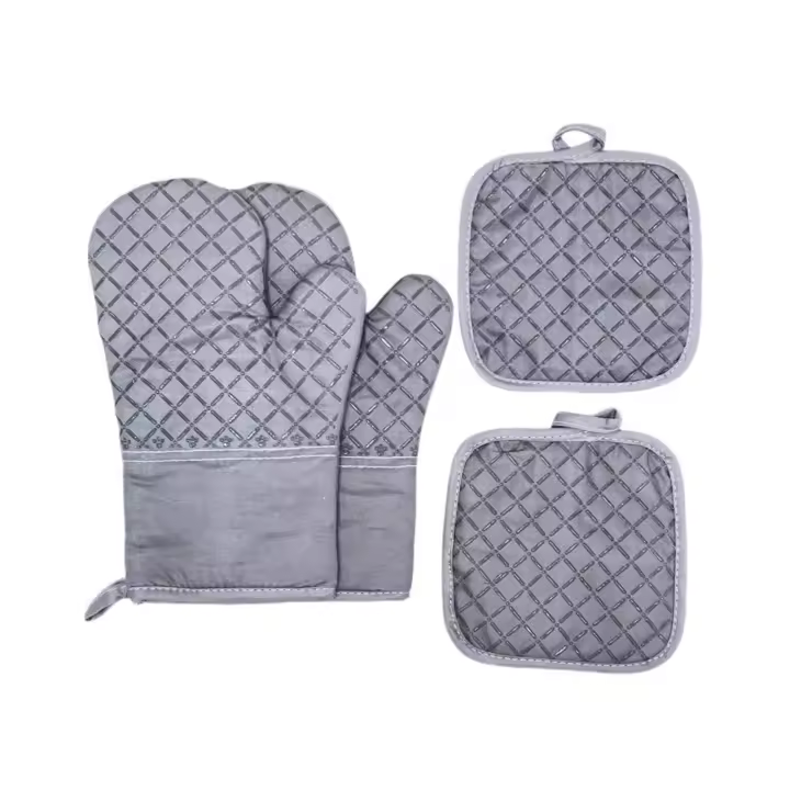 Guantes de silicona antideslizantes para Horno, Manoplas de Algodón Gruese para Cocinar, barbacoa, accesorios de Cocina - 1