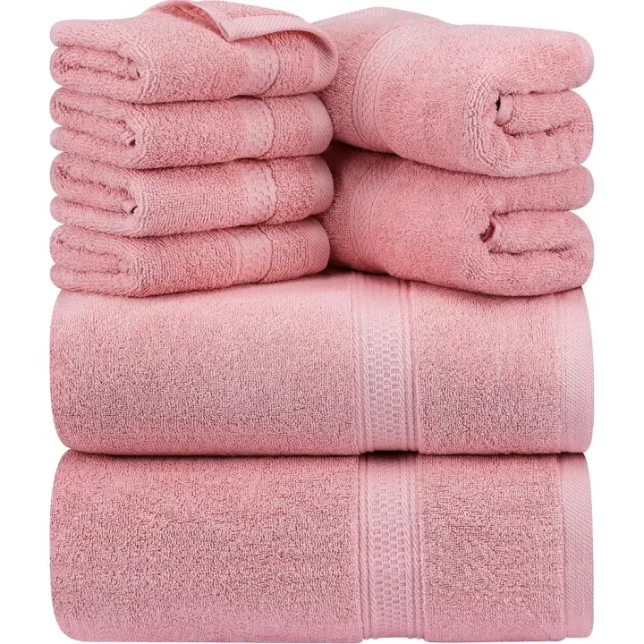 Juego de Toallas Premium de 8 Piezas Toallas de Baño y Mano Suaves y Absorbentes Algodón - 1