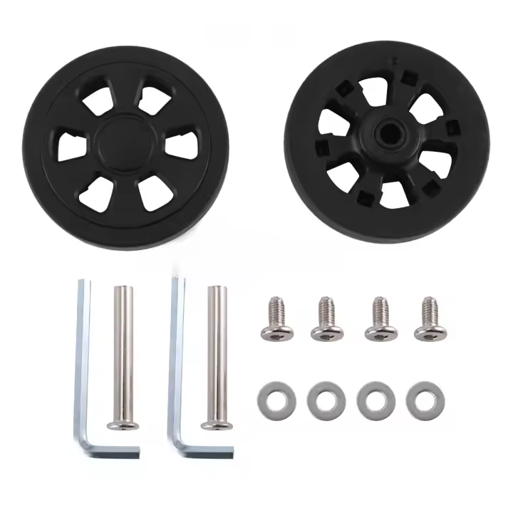 Ruedas de equipaje de 60mm x 12mm, repuesto resistente al desgaste, protección del medio ambiente, Maleta de PU, par negro - 1