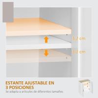 Armario de Salón Moderno Armario de Almacenaje con 2 Puertas Estante Ajustable y Base Elevada para Cocina Comedor Pasillo Dormitorio Dispositivo Antivuelco 60x30x90 cm Blanco - details 4