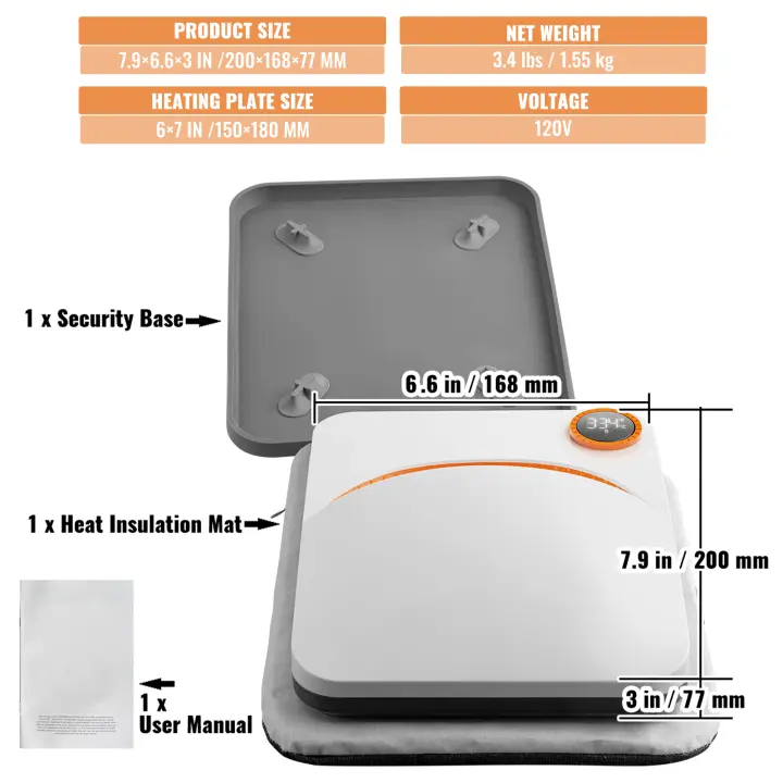 Prensa térmica SucceBuy: portátil para una fácil transferencia de sublimación, camiseta DIY - 1