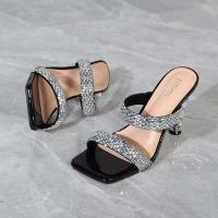 Y Sandalias Tacones altos de cristal Hilo Diamante Moda al aire libre Tamaño único Zapatos de mujer - details 3