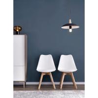 Comedor con Patas de Madera, Silla de Oficina Vintage, Asiento de cojín de Haya Maciza (Blanco, 4, cantidades) - details 1