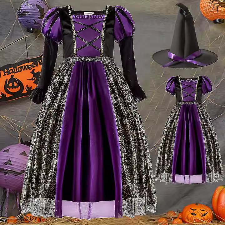Disfraz de Halloween para niños, falda de bruja, Cos - 1