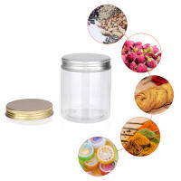 20 piezas de plástico transparente para almacenamiento de mascotas, tarro vacío con tapas de aluminio doradas y plateadas, contenedor de cosméticos para crema facial, suministros para el hogar, 250ml - details 5
