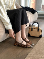 Zapatos de Noche de Estilo de Hadas de Alta Costura Francesa Tacón Grueso, Estampado de Leopardo, Cabezal de Metal, Para Mujeres Individuales - details 18