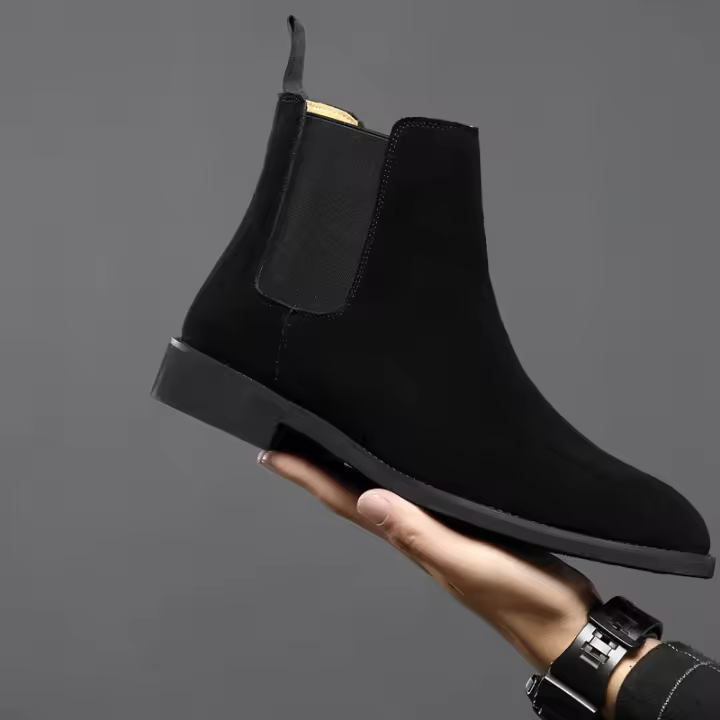 Botas Chelsea de cuero genuino para otoño e invierno, botas de los hombres británicos - 1