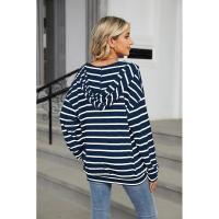 Sudadera con capucha de moda coreana para mujer, manga larga, rayas, primavera-otoño, top novedoso - details 6