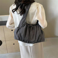 Bolso de hombro versátil de Color sólido suave no tejido para mujer, bolso de viaje Simple y de moda para las 4 estaciones - details 20