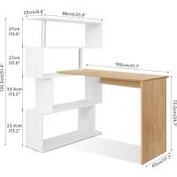 Escritorio para Ordenador en Forma de L, Madera, Roble Y Blanco, 157 x 45 x 130,5 cm - details 2