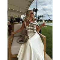 Primavera y verano nuevo vestido halter sin mangas con cuello cuadrado de color sólido - details 33