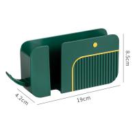 Caja de almacenamiento de plástico para Control remoto, montado en la pared para estante de almacenamiento 2 en 1 teléfono móvil, multiusos, ahorro de espacio, soporte de almacenamiento de restos - details 3