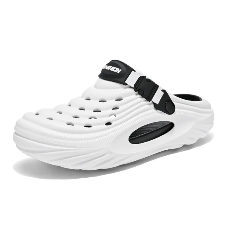 Zuecos informales para hombre, sandalias de verano 2025, zapatos de playa EVA para hombre, zapatillas ahuecadas a la moda, calzado para jardín de Color sólido con punta cerrada - 1