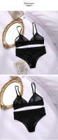 Conjunto de ropa interior Encaje sexy para mujer Ultrafino transparente cómodo soporte superior de reunión Sin anillo de acero Conjunto de sujetador para mujer - details 5