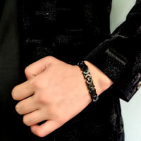 Brazalete para Hombre Euroamericano Nuevo, Cadena Imperial de Acero Inoxidable, Diferentes Tamaños, Estilo Hip Hop, Diseño Plano y Audaz - details 1