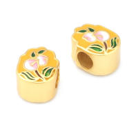 Pulseras de Brass Dorado Mate 4PCS Grande Agujero Abalorios para Hacer Joyas DIY - details 43