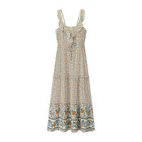 Vestido Bohemio de Verano 2025 para Mujer Sin Mangas Cuello en V Adorno Grande - details 3