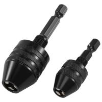 Portabrocas sin llave de vástago hexagonal de 2 piezas, convertidor de destornillador, adaptador de taladro de cambio rápido, herramienta de brocas (0,6-8mm, 0,3-3,6mm) - details 0