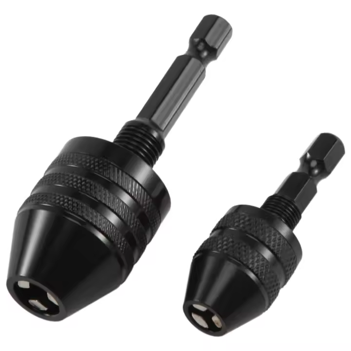 Portabrocas sin llave de vástago hexagonal de 2 piezas, convertidor de destornillador, adaptador de taladro de cambio rápido, herramienta de brocas (0,6-8mm, 0,3-3,6mm) - 1