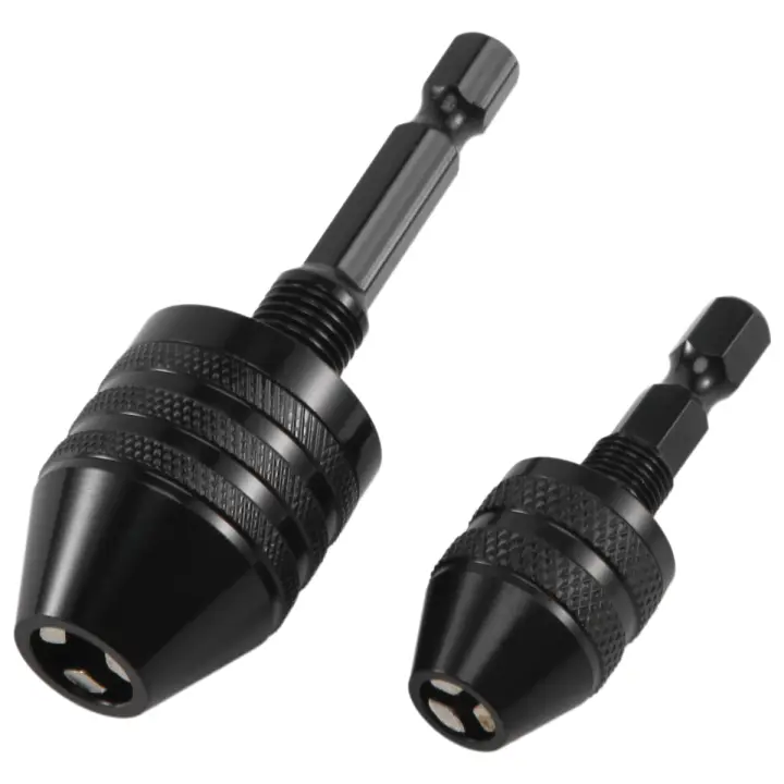 Portabrocas sin llave de vástago hexagonal de 2 piezas, convertidor de destornillador, adaptador de taladro de cambio rápido, herramienta de brocas (0,6-8mm, 0,3-3,6mm) - 1