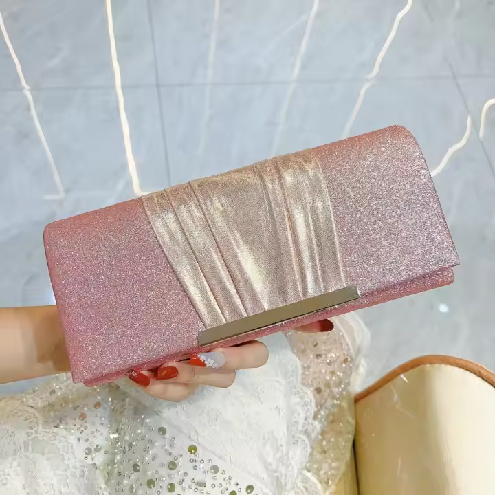 Nuevo Bolso plisado elegante de estilo americano y europeo con cinturón y lentejuelas - 1