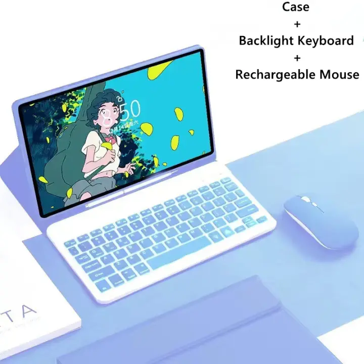 Funda con retroiluminación para Samsung Tab A8, cubierta para teclado, ratón, Bluetooth, inalámbrico, español, tableta - 1