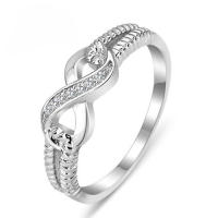 Anillo Eterno De Letras Suertudas En Forma De 8 Para Mujer Plata De Ley 925 Con Circonita AAA Joyería De Boda Regalo Para Mujeres - details 0