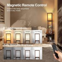 Lámpara de Pie con Carga y Control Remoto Estante de Madera LED Regulable de 4 Temperaturas de Color Incluye Bombilla Para Sala de Estar, Dormitorio, Oficina Decoración Vintage - details 22