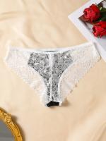 Una sola pieza, elegante encaje negro y rojo sexy de dos tonos de ropa interior para mujeres, con una entrepierna cómoda y transpirable. - details 4