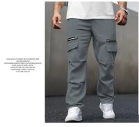 Pantalones Casuales de Talla Grande para Hombres Diseño de Bolsillo Falso con Cremallera Delantera - details 9
