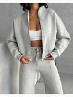 2025 Conjunto de dos piezas de primavera y otoño para mujer Chaqueta holgada informal con cremallera Moda versátil - details 5