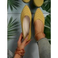 Nuevos Zapatos planos con punta puntiaguda para oficina, barco, Color sólido, tejidos, sin cordones, zapatillas De Ballet informales, mocasines para Mujer, Zapatos De Mujer - details 14