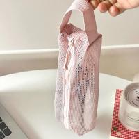 Neceser de malla con asa práctica, bolsa de almacenamiento de artículos de tocador plegable y transpirable, bolsa de maquillaje ligera, bolso de lavado para niñas - details 2