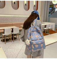 Mochila escolar de dibujos animados resistente al desgaste, impermeable, con bolsillo frontal con cremallera oculta, bolsillos laterales, sudadera con capucha de bloque de Color, doble deslizador - details 21