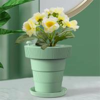Macetas de flores para exteriores o interiores con función de autorriego, macetas de flores con agujeros de drenaje y placas verdes - details 5