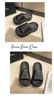 Zapatillas de suela gruesa de 7 cm, las mujeres usan la versión coreana de sandalias de tacón alto de una palabra en verano - details 11