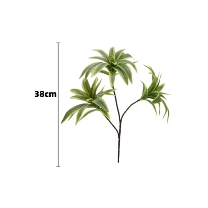 Rama Artificial grande hecha a mano, plantas verdes, elegante, tacto Real, hojas de bambú falsas, decoración de sala de estar - 1