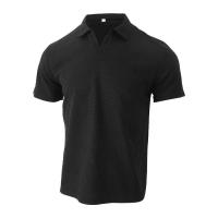 2025 Transfronterizo europeo y americano verano nueva camisa polo solapa con cuello en V waffle manga corta camiseta para hombres - details 17