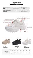 Zapatos blancos versátiles de suela gruesa que aumentan la altura, zapatos deportivos cómodos y transpirables. - details 2