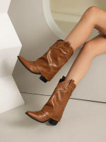 Nuevas botas occidentales retro, botas cortas, zapatos de mujer de gran tamaño, pantalones remachados, botas de mujer - details 10