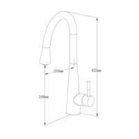 Grifo de fregadero de cocina extraíble de acero inoxidable 304, mezclador giratorio de un solo orificio, grifo de agua giratorio retráctil - details 5